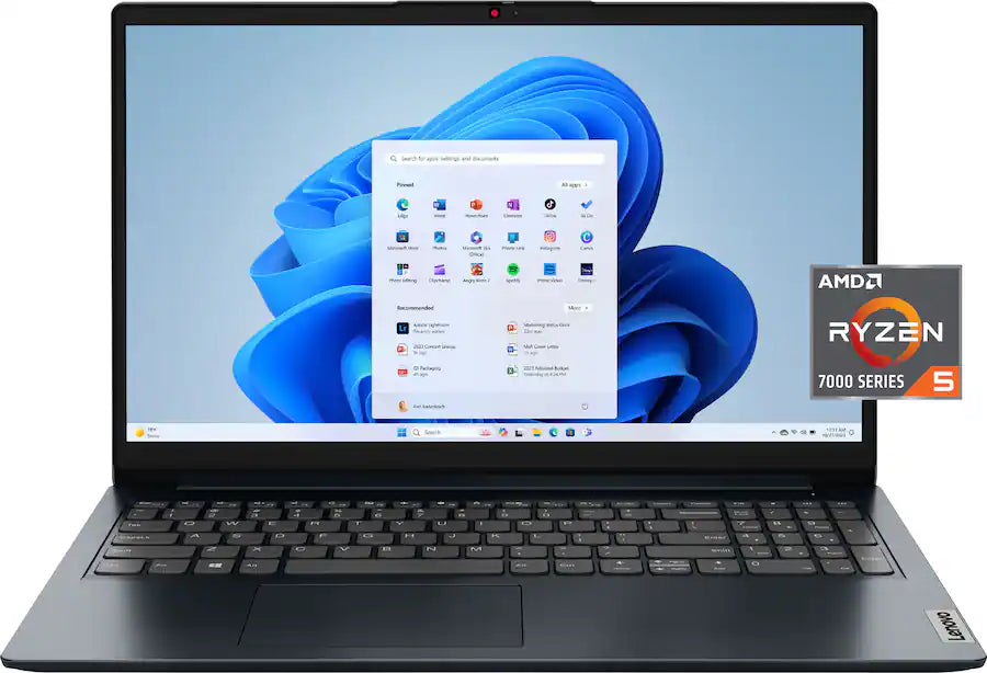 Lenovo - IdeaPad 1 15.6" Full HD Touchscreen Laptop - AMD Ryzen 5 7520U 2022 - 8GB Memory - 256GB SSD - Abyss Blue