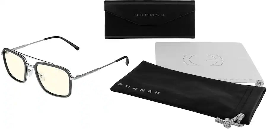 GUNNAR - Barron Computer Glasses with Blue Light Reduction , Clear Lenses - Black