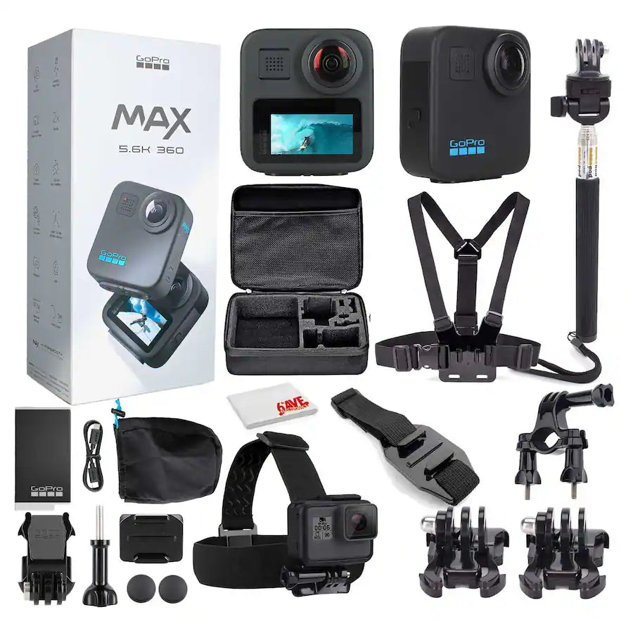 GoPro - MAX 360 (2025) Waterproof Action Camera -With Mega Accessory Kit - Get Rolling Bundle