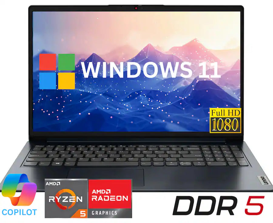 Lenovo - IdeaPad 1 15.6" Full HD Laptop - AMD Ryzen 5 7520U 2022 - 8GB Memory- 512GB SSD Windows 11 Home - Blue