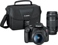 Canon - EOS Rebel T7 DSLR Video Two Lens Kit with EF-S 18-55mm and EF 75-300mm Lenses - Black