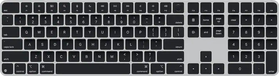 Magic Keyboard with Touch ID and Numeric Keypad for Mac models with Apple silicon (USB-C) - Black Keys