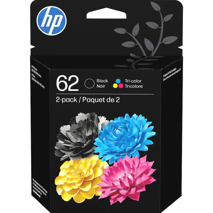 HP - 62 2-Pack Standard Capacity Ink Cartridges - Black/Tri-color