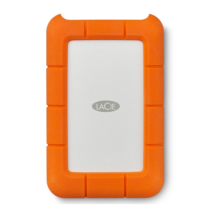 LaCie - Rugged 2TB External USB-C, USB 3.1 Gen 1 Portable Hard Drive - Orange/Silver