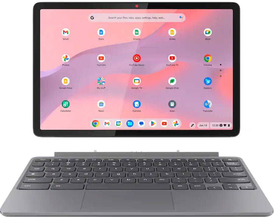 Lenovo - Duet 2-in-1 Chromebook 11" 2K LCD Touchscreen Laptop- MediaTek Kompanio 838 2024 - 4GB Memory - 128GB eMMC with keyboard - Luna Gray