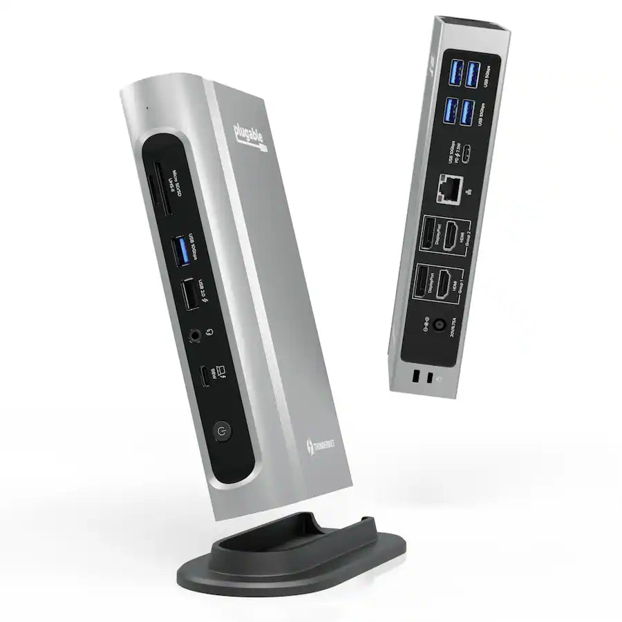 Plugable - 16-in-1 Thunderbolt 4 Dock with 100W Charging, 4K Quad Monitor Setup for Thunderbolt 4 Windows Laptops